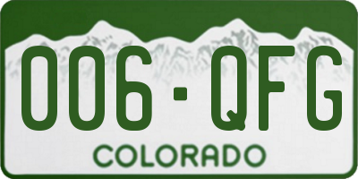 CO license plate 006QFG