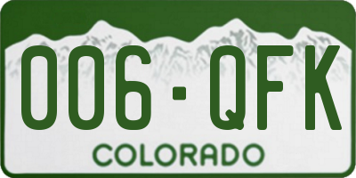 CO license plate 006QFK