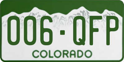 CO license plate 006QFP