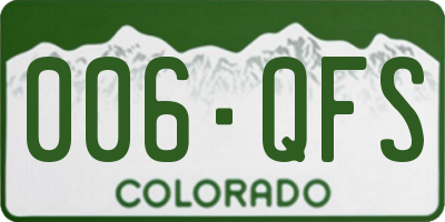 CO license plate 006QFS