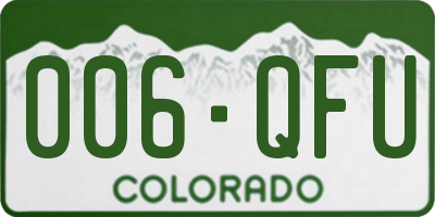 CO license plate 006QFU