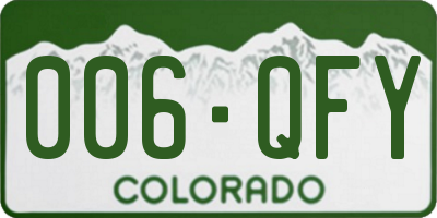 CO license plate 006QFY