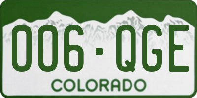 CO license plate 006QGE