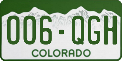 CO license plate 006QGH