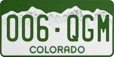 CO license plate 006QGM