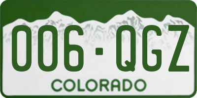 CO license plate 006QGZ