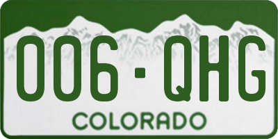 CO license plate 006QHG