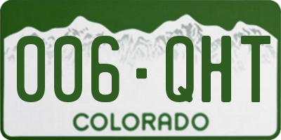 CO license plate 006QHT