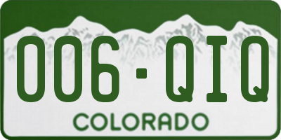CO license plate 006QIQ