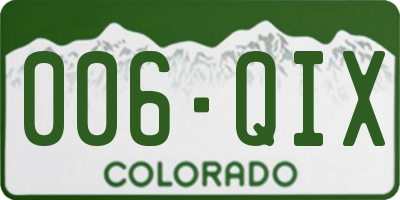 CO license plate 006QIX