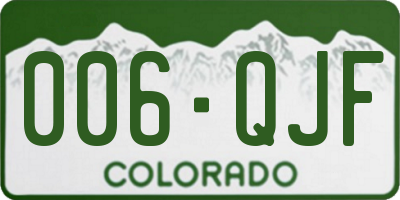 CO license plate 006QJF