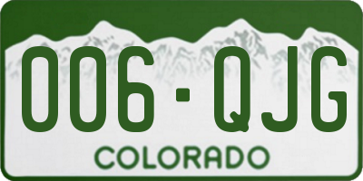 CO license plate 006QJG