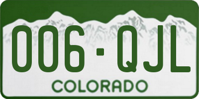 CO license plate 006QJL