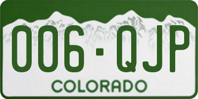 CO license plate 006QJP