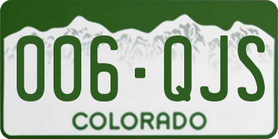 CO license plate 006QJS