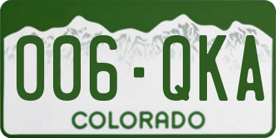 CO license plate 006QKA