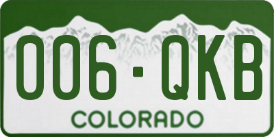CO license plate 006QKB