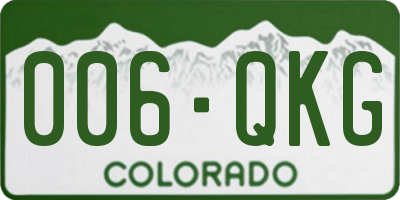 CO license plate 006QKG