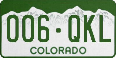 CO license plate 006QKL