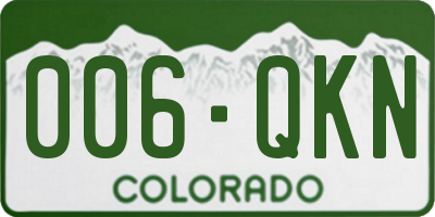 CO license plate 006QKN