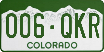 CO license plate 006QKR