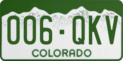 CO license plate 006QKV