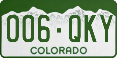 CO license plate 006QKY