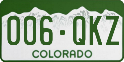 CO license plate 006QKZ
