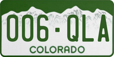 CO license plate 006QLA