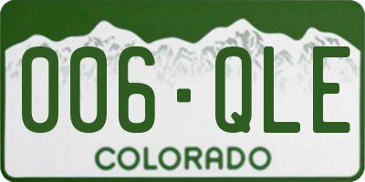 CO license plate 006QLE
