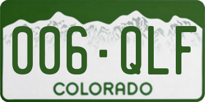 CO license plate 006QLF