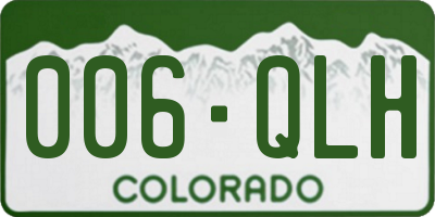 CO license plate 006QLH