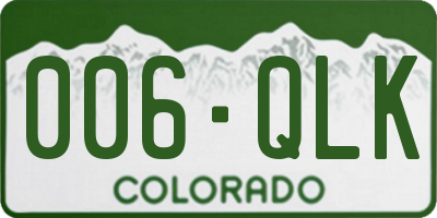 CO license plate 006QLK