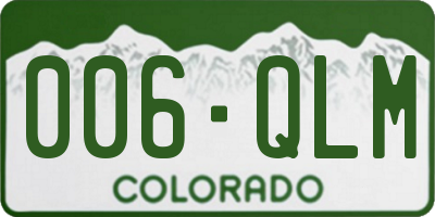 CO license plate 006QLM