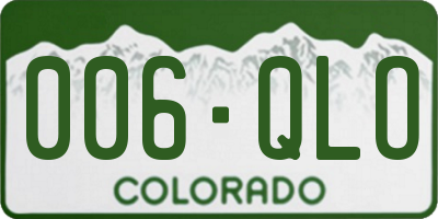 CO license plate 006QLO