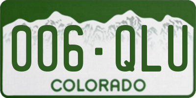 CO license plate 006QLU