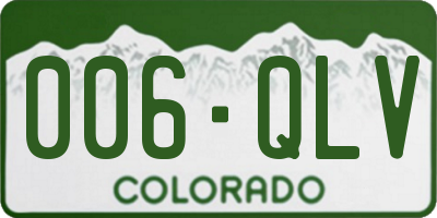 CO license plate 006QLV