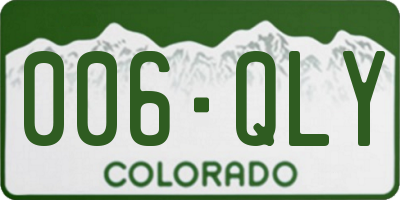 CO license plate 006QLY