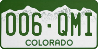 CO license plate 006QMI