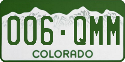 CO license plate 006QMM