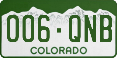 CO license plate 006QNB
