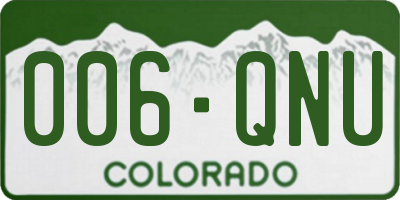CO license plate 006QNU