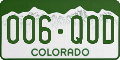 CO license plate 006QOD