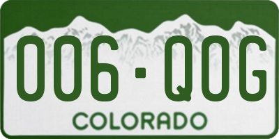 CO license plate 006QOG