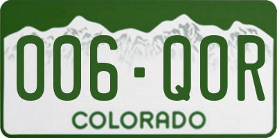 CO license plate 006QOR