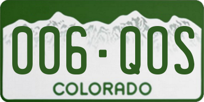 CO license plate 006QOS