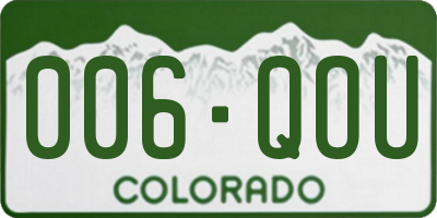 CO license plate 006QOU