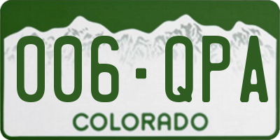 CO license plate 006QPA