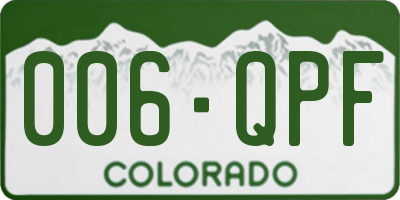 CO license plate 006QPF