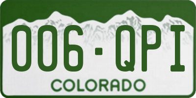 CO license plate 006QPI